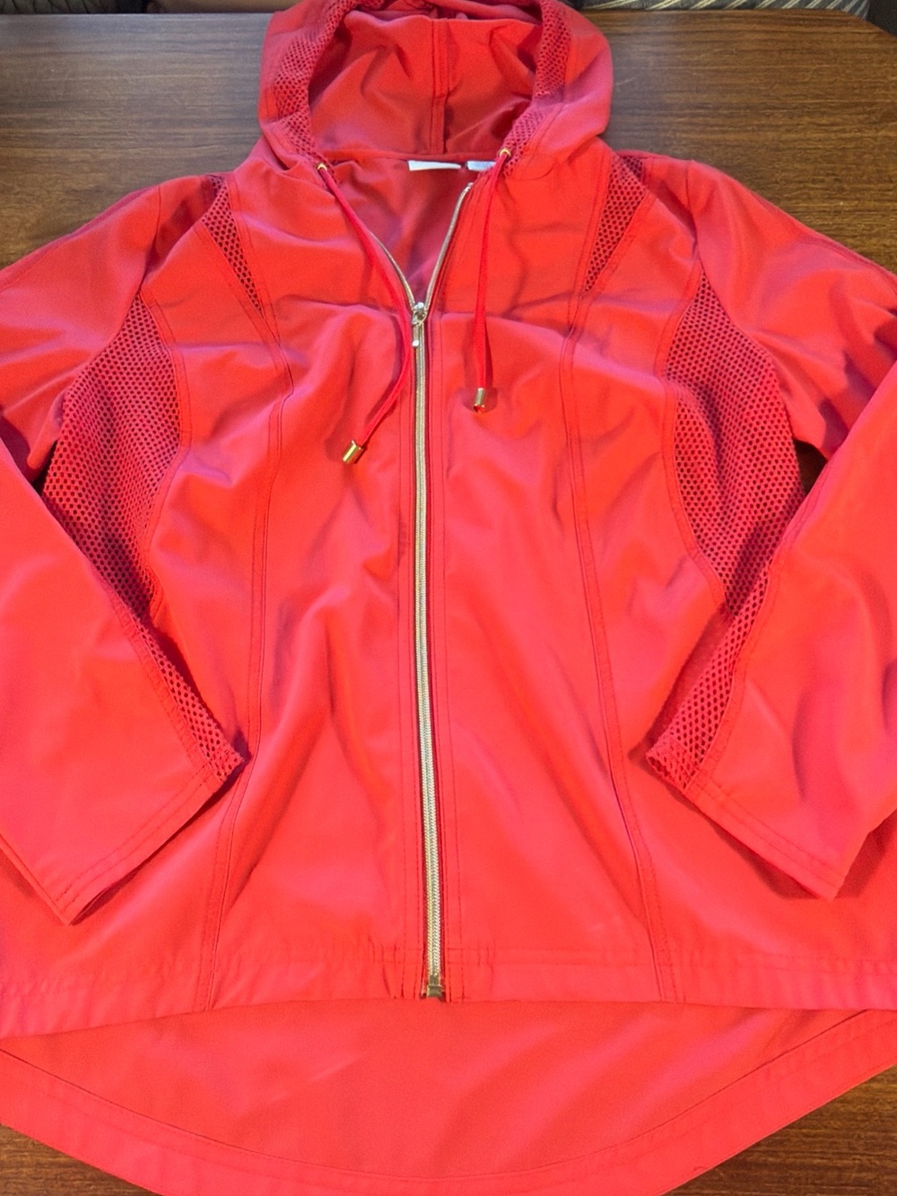 Zenergy Chico’s Women's Lightweight Hooded Zip Jacket - Coral Pink